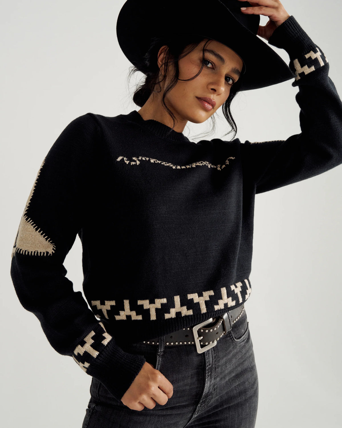 Women's Crew Neck Lucky Boots Sweater