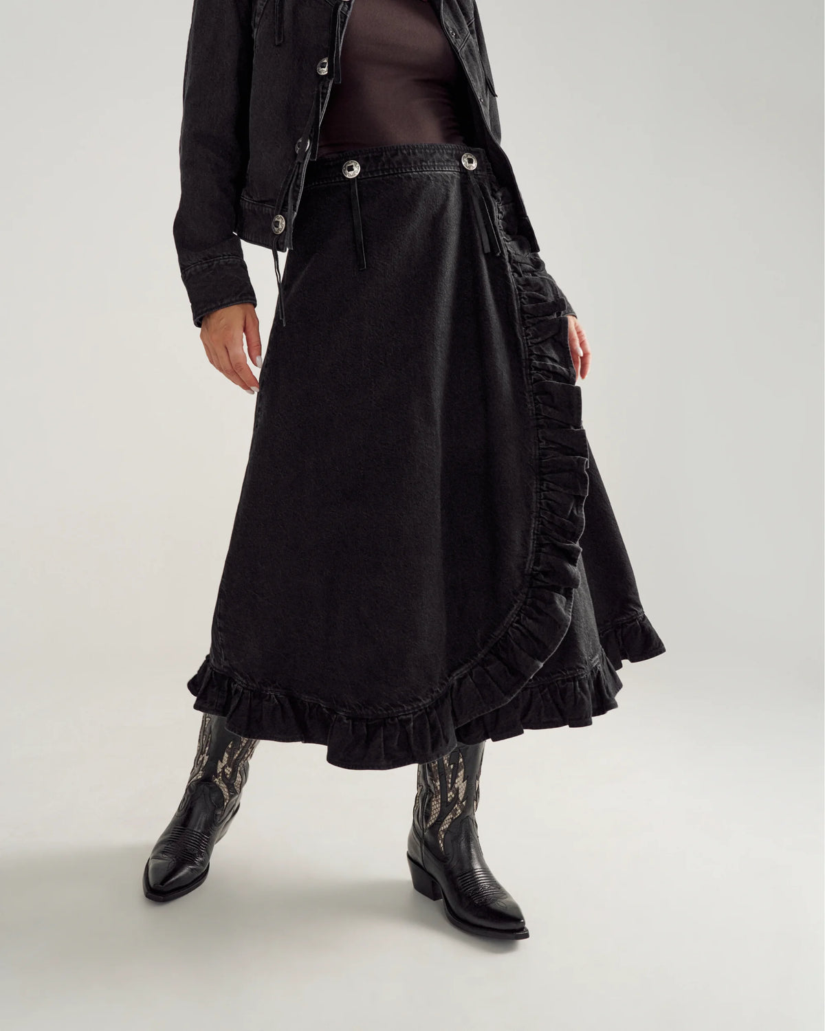 Women's Rodeo Maxi Denim Skirt