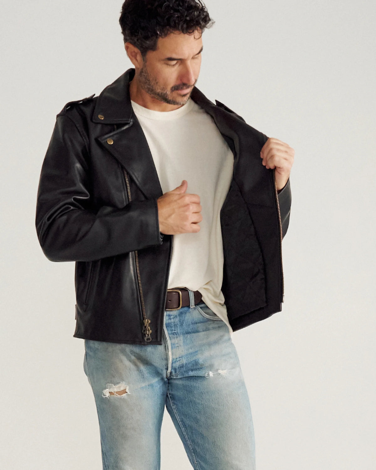 Men's Leather Biker Jacket